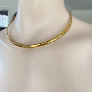 Joan Rivers Classic Gold Tone Omega Choker Necklace VTG​